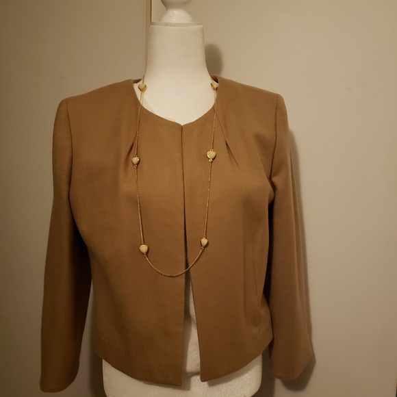J. Crew Tan Wool Blazer Size 12 - Picture 3 of 7